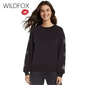 NWT Wildfox Snowflake Cody Sweatshirt | Black Beauty